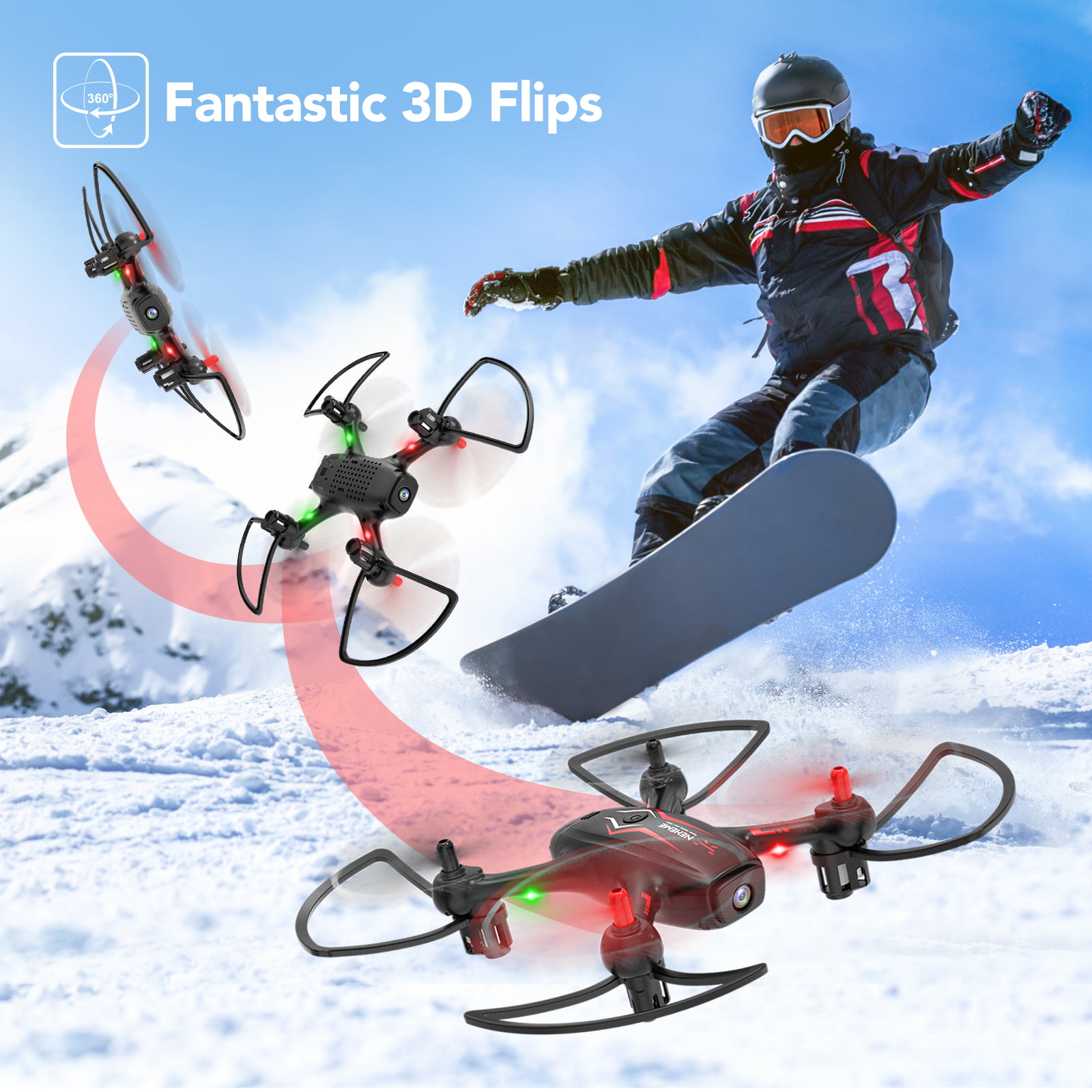NEHEME NH530 Drones with Camera for Adults Kids, FPV Drone with 720P HD  Camera, RC Quadcopter for Beginners with Gravity Sensor, Headless Mode, One  Key Return/Take Off/Landing, Drone with 2 Batteries 
