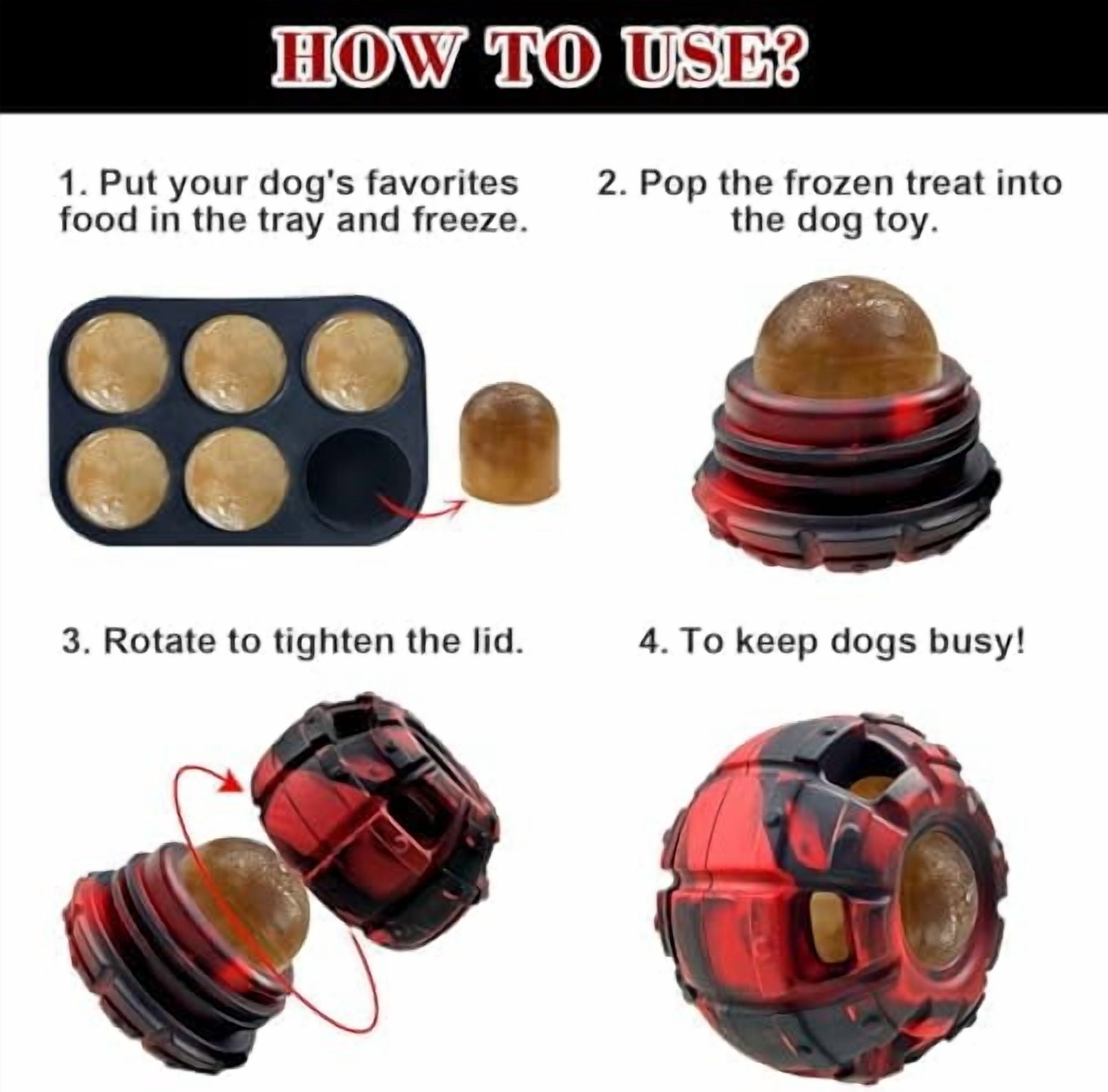 Dog Toy, Frozen Dog Treats to Keep Dogs Busy, Interactive Treat Dispensing Dog Toy Puzzle, Interactive Chew Toys for Puppy Small Medium Dog, Power Chewer, Durable Rubber-Easy to Clean (Medium)
