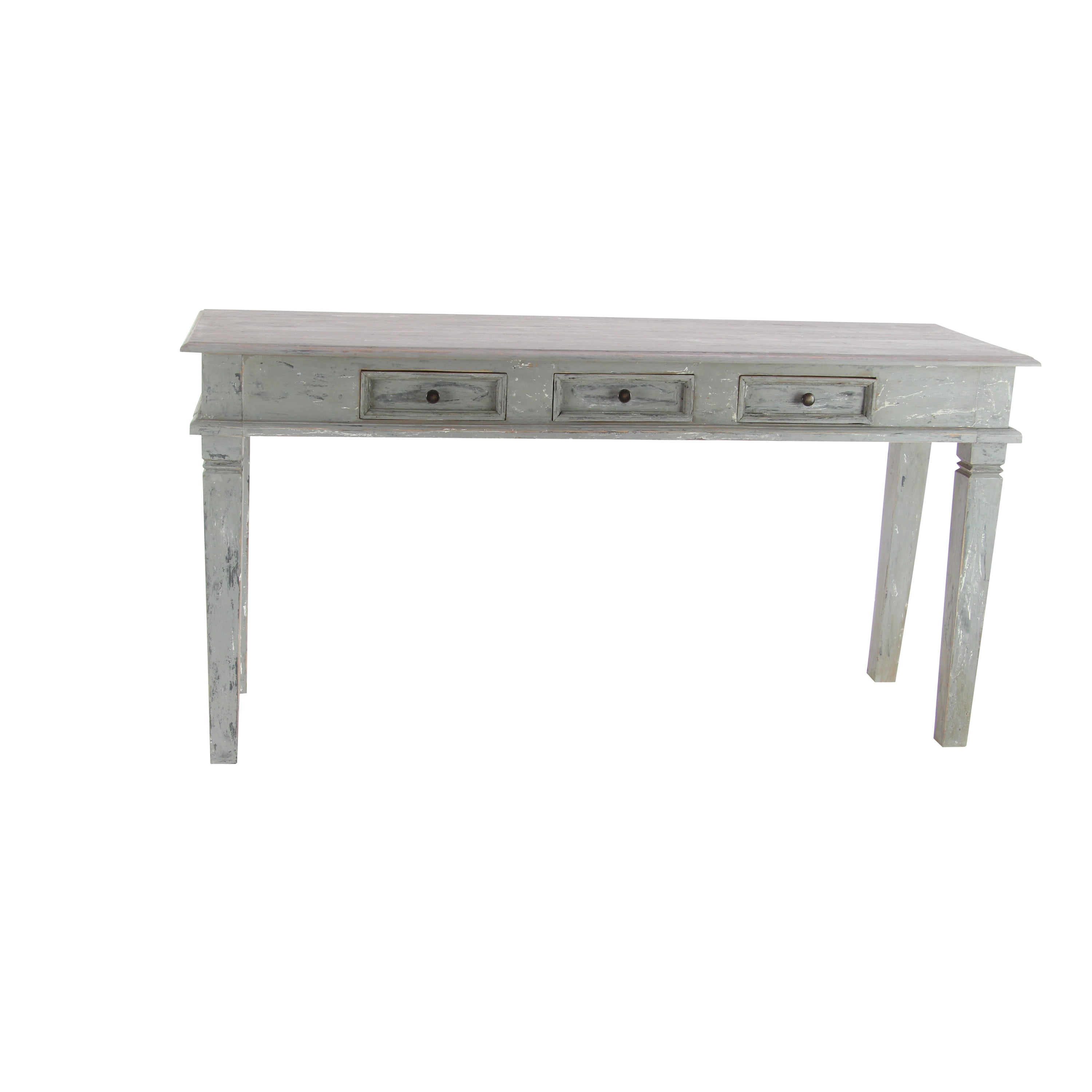 DecMode 30" x 59" Grey Mahogany Rustic Console Table