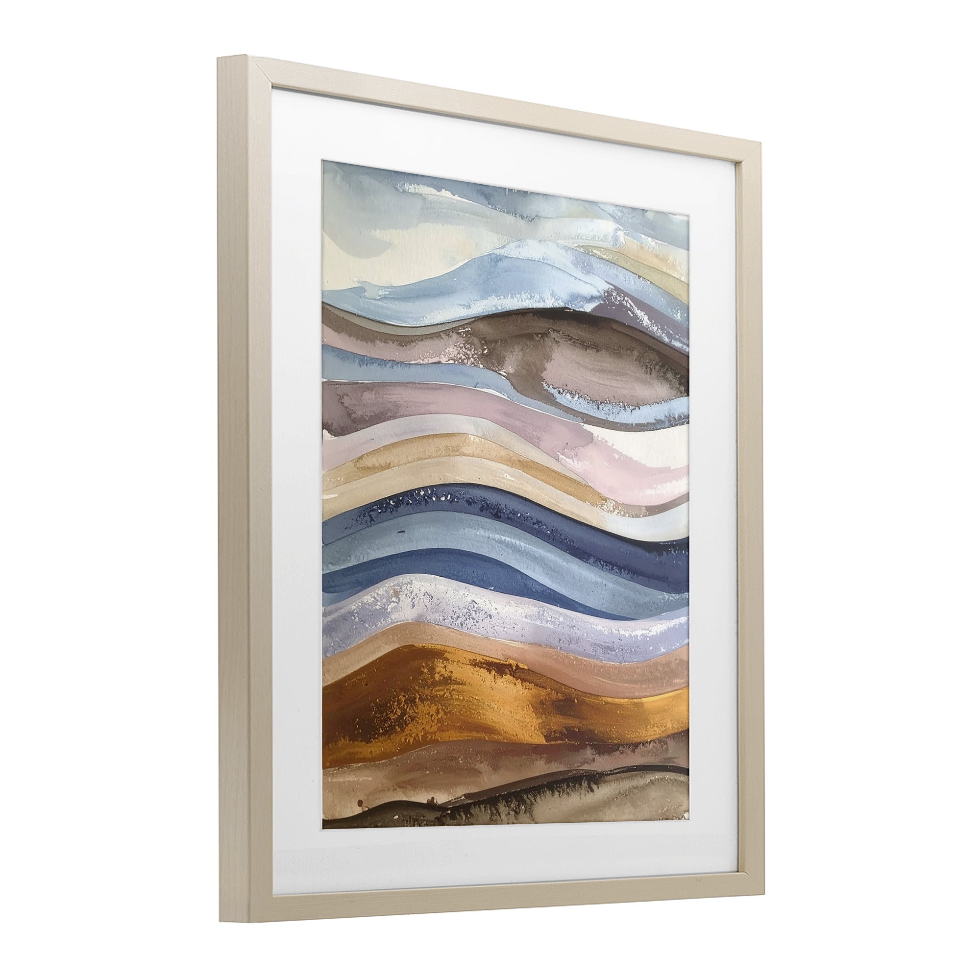 Stupell Industries Ocean Flow Layers Birch Framed Print Under Glass, design by Alonza Saunders