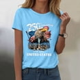 thumbnail image 2 of Gibobby Women's Independence Day 250th Anniversary USA Shirt Independence Day Fashion Casual Printed Round Neck Short Sleeve T Shirt 250th Anniversary Pattern Short Sleeve(XXXL,Sky Blue), 2 of 8