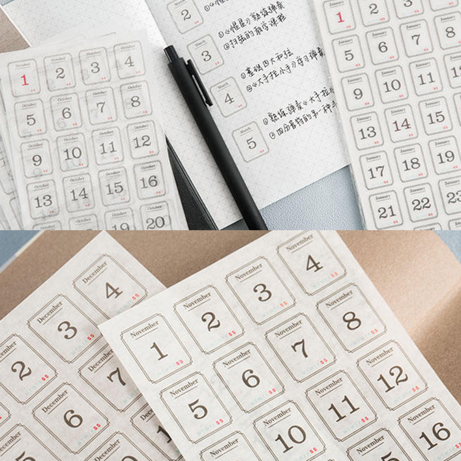 Ookwe 3 35x8 07in Dates Planner Stickers In Transparent For Adults New Year Gift Walmart Com