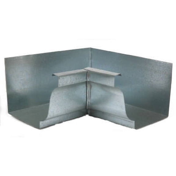 Amerimax Galvanized Steel Inside Gutter Miter - 4" Mill Finish, Each — Residential Use, Standard Application