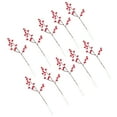 thumbnail image 3 of KAKOWELY 10Pcs Artificial Flower Arrangement Red Plastic Stems for Decor Holiday Season, 3 of 8