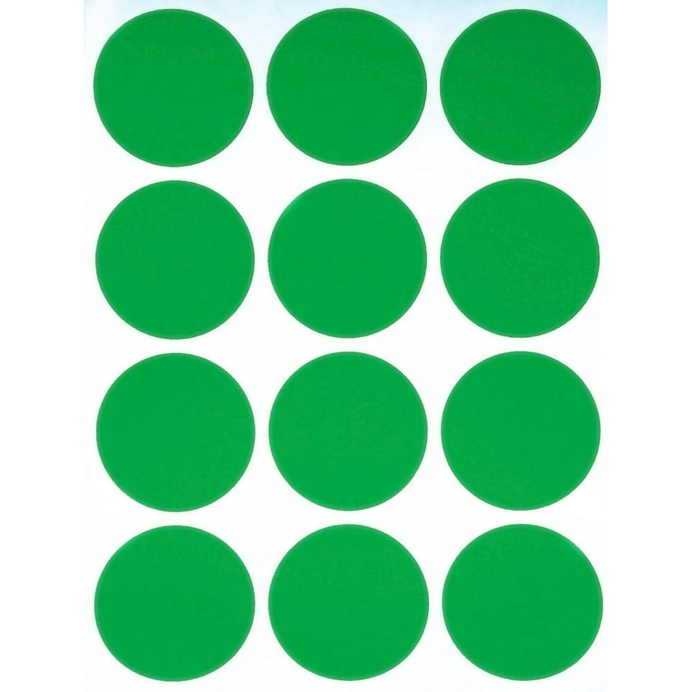 Royal Green Dot Stickers Green Color Coding Labels 1.5" inch (38mm