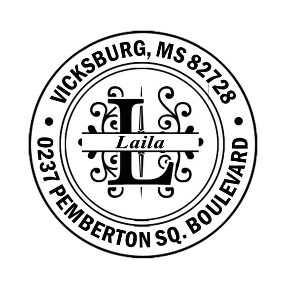 Custom Round Address Stamp Monogram Business Address Personalized Rubber Stamp Printtoo