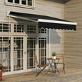thumbnail image 4 of Barara King Patio Awning Sunshade Shelter,Patio Retractable Sun Shade,8' x 6.6' Patio Retractable Awning, Manual Exterior Sun Shade Deck Window Cover, Black, 4 of 11