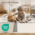 thumbnail image 4 of ODIKA 4'x6' Beige Charcoal Geometric Grid Pattern Washable Area Rug Contemporary Southwestern Style Cross Motif Block Pet Friendly, Non-Shedding for Bedroom, Reading Nook, 4 of 7