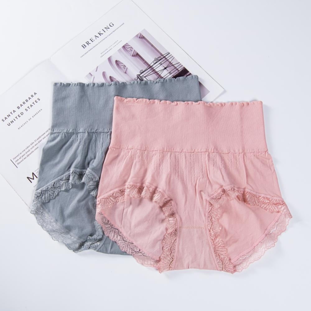 Lace Trim Panties,Women Briefs,High Waist Briefs,Full Coverage Panties