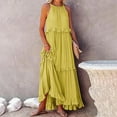 thumbnail image 2 of fatyb Womens Summer Dress Sleeveless Ruffle Tiered Maxi Dress Flowy Casual Long Dress for Beach, 2 of 6