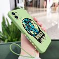 thumbnail image 1 of Funda de silicona con dibujos animados para iPhone, carcasa con correa de mano, para modelos 14, 13, 12, 11 Pro Max, Mini, X, XR, XS MAX, SE20, 8, 7 Plus, 6, 6S Plus Fivean unisex, 1 of 2