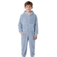 thumbnail image 4 of Boys Hooded Onesie Pajamas Kids Long Sleeve Zip-Front One Piece Fuzzy Sleepwear Jumpsuit with Pockets Winter Warm Loungwear, 4 of 6