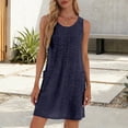 thumbnail image 2 of Fashionable Casual Slimming Sleeveless Bodycon Dress With Round Neck Navy XXL, 2 of 4