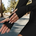 thumbnail image 3 of Women's Ribbed Long Sleeve Half-Zip Activewear Top - Small, Black, 3 of 7