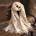 thumbnail image 4 of Lumtrix Womens Scarf Oversized Solid Color Tassel Shawl Wrap Warm 70.87 Inch Long Scarf Beige One Size, 4 of 9