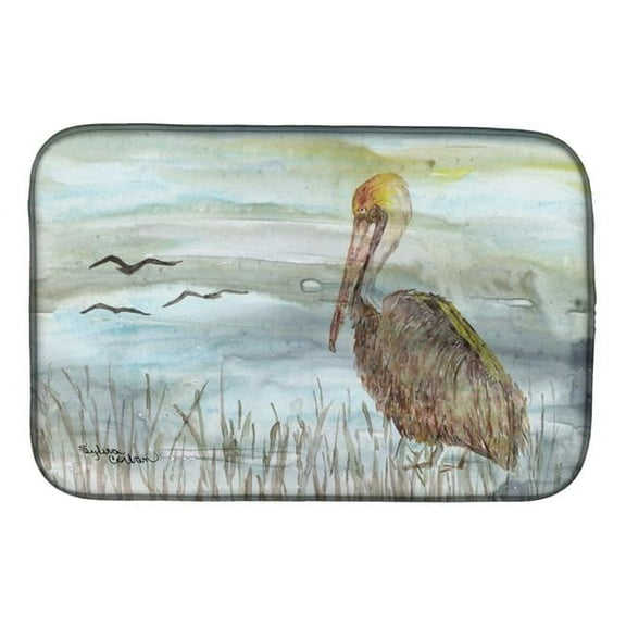 Brown Pelican Watercolor Dish Drying Mat