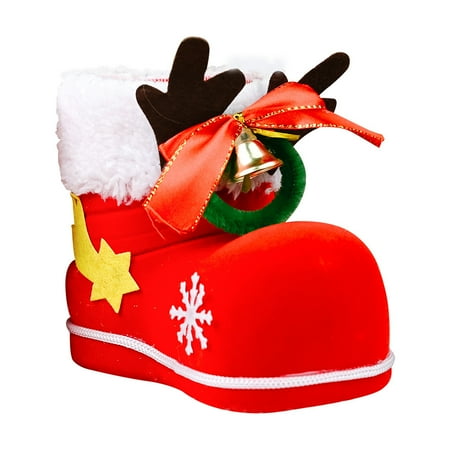 

Bell Flocking Boot Children Gift Candy Boot Christmas Candy Box Christmas Decoration