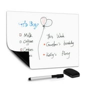Magnetic Dry Erase Whiteboard Sheet Pad, 12" x 8" Large Size with Marker Pen & Magnet Eraser