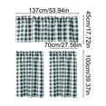 thumbnail image 3 of Gumesh 3 Piece Semi Kitchen Curtains - Light Filtering Buffalo Plaid Tier and Valance Window Curtains Set,Green and White, 54 W x 18 L (1 Panel) + 28 W x 39 L (2 Panels), 3 of 6