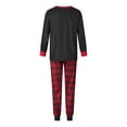 thumbnail image 3 of Christmas Pajamas for Family Long Sleeve Xmas Tree Pattern Tops + Buffalo Plaid Pants Sleepwear Set, 3 of 7