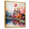 thumbnail image 2 of Designart "The Enchanted Sunrise By The Castle Lake I" Castles Floater Framed Wall Art Prints, 2 of 5