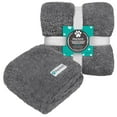thumbnail image 5 of PetAmi Fluffy Dog Blanket for Medium Large Dog, Pet Blanket for Bed, Sherpa Furniture Couch Cover Protector, Soft Fleece Cat Sofa Throw, Shag Plush Reversible Washable for Puppy Kitten, Gray 40x60, 5 of 9