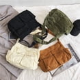 thumbnail image 4 of Paquete literario de gran capacidad para mujer, bolso de hombro de lona, sólido, suave, de mezclilla, o viaje para ocio, a la moda, 2023, 4 of 4