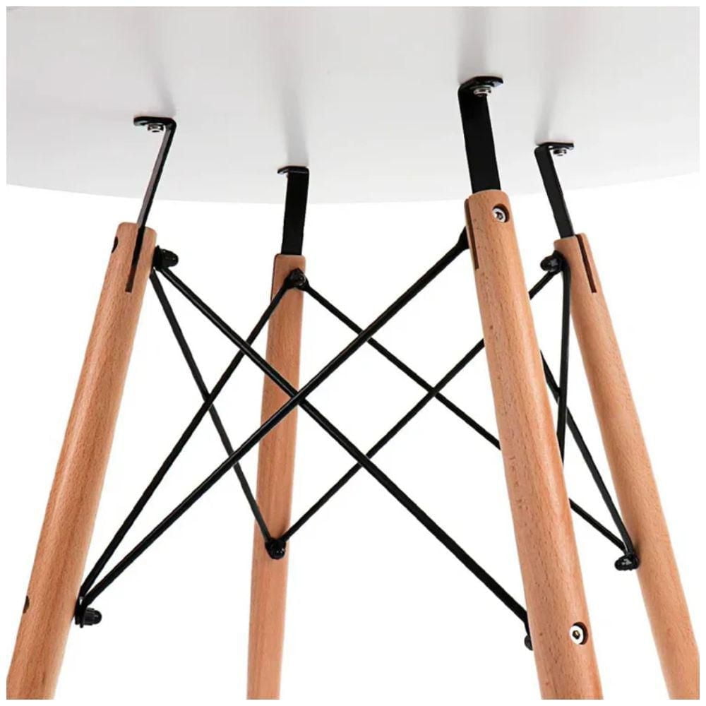 Table Eiffel Heavenly Collection - Base naturelle (39") avec deux chaises en bois blanc