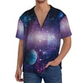 thumbnail image 1 of Fotbe Planets Stars And Galaxies1 Camisa Estampada de Manga Corta para Hombre, Casual de Verano, Estilo Playero, Sin Arrugas-3X-Large, 1 of 5
