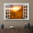 thumbnail image 2 of wall26 Canvas Print Wall Art Window View of Sunset Over Misty Valley Nature Wilderness Photography Realism Rustic Scenic Colorful Relax/Calm Ultra for Living Room, Bedroom, Office - 16"x24", 2 of 5