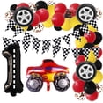 thumbnail image 1 of Set de globos con temática de coches de carreras para cumpleaños, 88 unidades, Monster Truck, 1 of 1