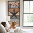thumbnail image 3 of Texas Star Vintage Window Privacy Film, Berry Grey Blue Brown Wooden Static Cling UV Sun Blocking Tint Film Heat Control Windows Films for Bedroom Bathroom, Window Stickers 23.6"x59", 3 of 8