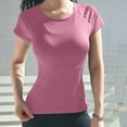 thumbnail image 6 of Short Sleeve Workout Tops for Women Stretchy Slim Fit Running Sports Shirts Mesh Yoga Gym Top, 6 of 8