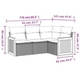 thumbnail image 2 of vidaXL 4 Piece Patio Sofa Set with Cushions Black Poly Rattan, 2 of 5