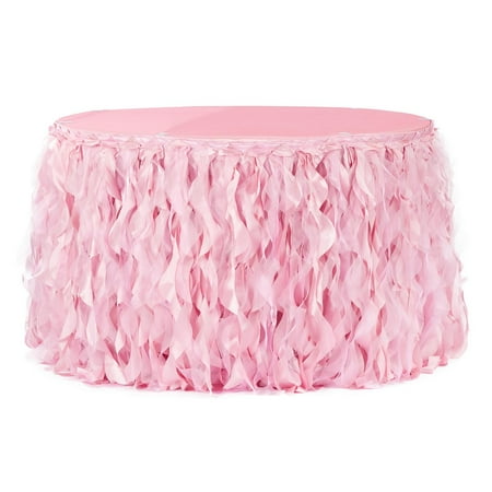 

1 Pc Curly Willow 14Ft Table Skirt - Pink For Weddings Quinceaneras Birthday Celebrations