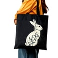 thumbnail image 5 of COMIO Easter Bunny Cute Rabbit Print Canvas Tote Bag - Large Capacity Shoulder Bag 14.1x15.7in, 5 of 6
