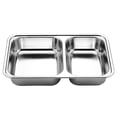 thumbnail image 2 of YIEMEEN Stainless Steel Divided Dinner Tray Lunch Container Food Plate for School Cantee, 2 of 18