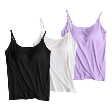 Clearance & Promo  3PC Tank Top  Padded Bra  Neck Strap  Basic Layer  Sleeveless  Summer 2024  Women s  Comfort Fit  Quick Dry  Lightweight  Versatile  Workout  Leisure  Backless Bra | Purple XL