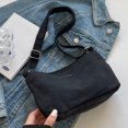 thumbnail image 1 of Bolso De Hombro Pequeño Bolso De Lona Informal Para Mujer Con Cierre De Cremallera, Bolso Para Teléfono, Bolso Satchel (Negro), 1 of 8