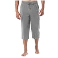 thumbnail image 2 of Maplenight Mens Capris Lounge Pants with Pockets Drawstring Elastic Waist Crop Pajama Pants, 2 of 8