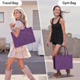 thumbnail image 6 of Large Capacity Tote Bag,Halloween Purple Spider Web Pattern Handbag Fashion Luxury Tote Bag,15.7"x13"x 5.1" Inches,Laptop Compatible, 6 of 6