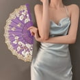 thumbnail image 3 of Tnobhg Folding Fan Vintage Style Floral Folding Hand Fan Elegant Performance Fan for Party Wedding Decoration, 3 of 7