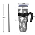 thumbnail image 4 of 40oz Tumbler,Gray Halloween White Ghosts Insulated Tumblers with Removable Handle,Stainless Steel Double Vacuum Coffee Tumbler Cup with Straw for Home,Office,Travel,Party, 4 of 5