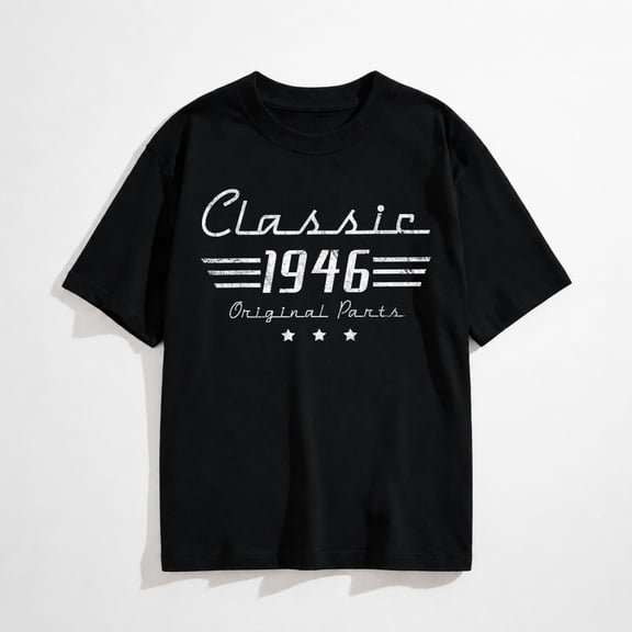 Vintage Classic Car 1946 80th Birthday Graphic T-Shirt For Men