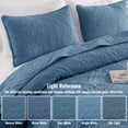 thumbnail image 6 of Exclusivo Mezcla Queen Quilt Bedding Set, Lightweight Vintage Queen Size Quilts with Pillow Shams, Soft Bedspreads Coverlets for All Seasons (96"x90", Bluish Grey), 6 of 8