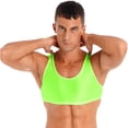 thumbnail image 4 of inhzoy Mens Sleeveless Y Back Half Crop Tank Top Muscle Tee T-Shirts Fitness Gym Sports Bra Vest Fluorescent_Green XL, 4 of 7