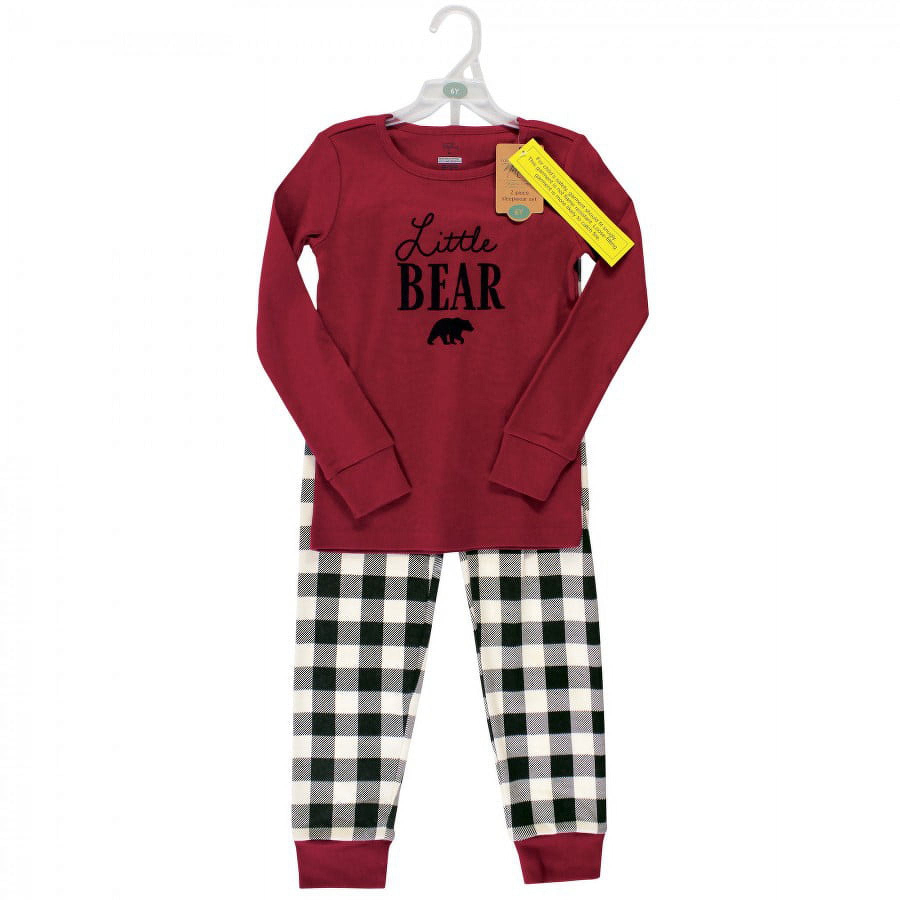 Touched by Nature Baby, Toddler and Kids Unisex Holiday Pajamas, Kids Bear, 2T