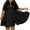 Black, variant on Bigersell Prom Dress Women's Summer Fashion Solid Color Lapel Single Breasted Casual Short Sleeve Shirt Dress Plus Size Dress for Female Women's Plus Maxi Dresses, Style 26455, Black 4XL