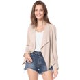 thumbnail image 2 of INSPIRE CHIC Veste en Faux Suède pour Femme à Manches Longues, devant Drapé, Vestes de Moto, 2 of 7