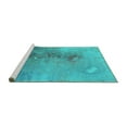thumbnail image 2 of Ahgly Company Machine Washable Indoor Rectangle Oriental Turquoise Blue Industrial Area Rugs, 2' x 3', 2 of 4
